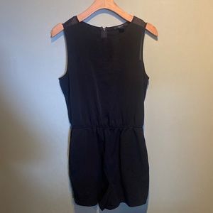 F21 Little Black Romper mesh top with pockets